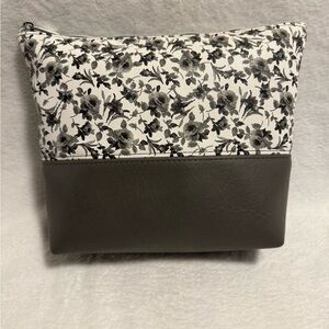 Ink Floral Cosmetic Bag